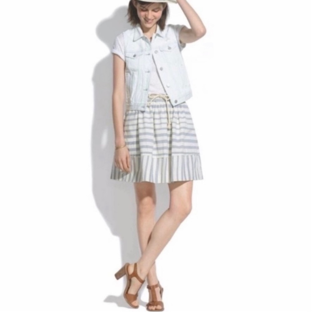 Madewell Dock Side Skirt Blue Stripe Size Large